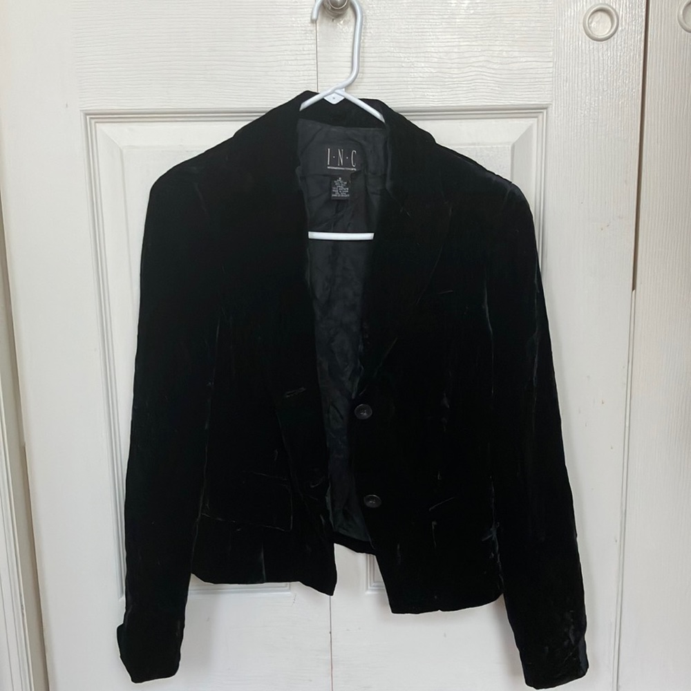 vintage crushed velvet fitted blazer